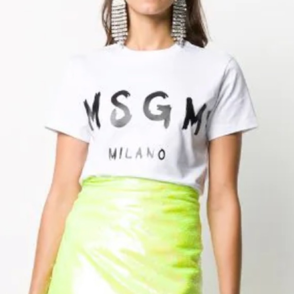 MSGM graphic logo T-shirt cotton tee